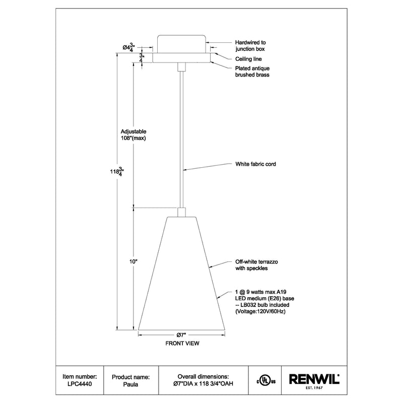 Paula -Renwil Ceiling Fixture