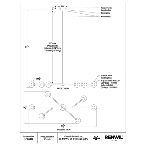 Endah - Ceiling Fixture Renwil