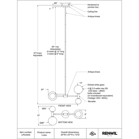 Luiza - Ceiling Fixture Renwil