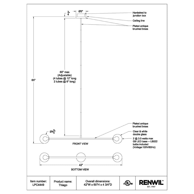 Thiago -Renwil Ceiling Fixture