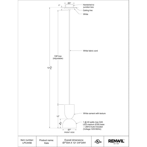 Kala-  Ceiling Fixture Renwil