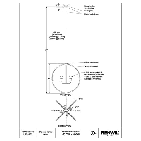 Basil - Ceiling Fixture Renwil