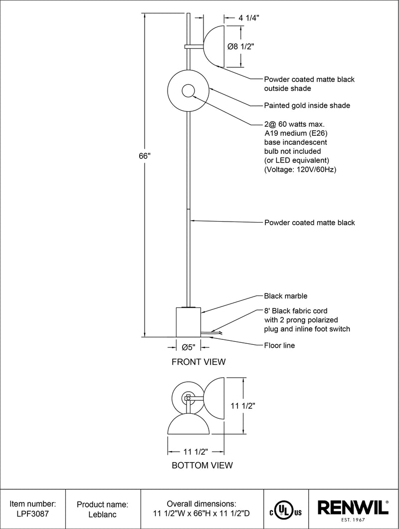 Leblanc- Renwil Floor Lamp