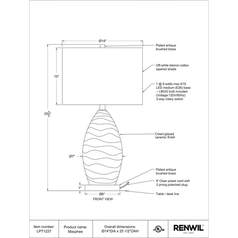 Macphee- Renwil Table Lamp