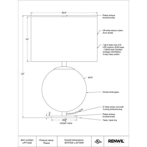 Pasca- Table Lamp Renwil