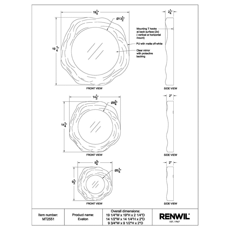 Evaton -Renwil Mirror (Set Of Three)