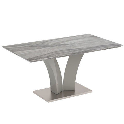 Napoli Light Grey Faux Marble Dining Table-1