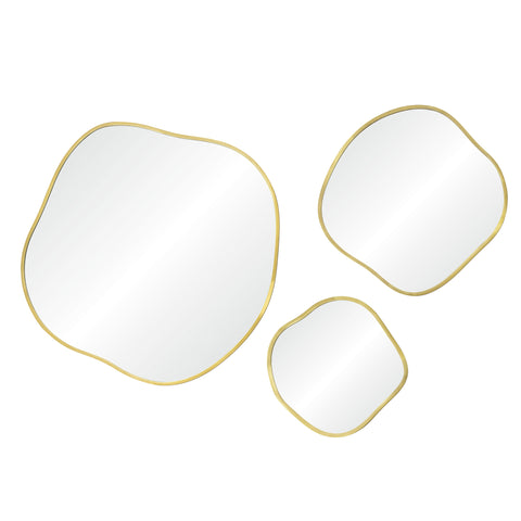 Nucleus Satin Brass Modern Wall Mirror -1