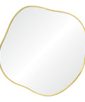 Nucleus Satin Brass Modern Wall Mirror -3