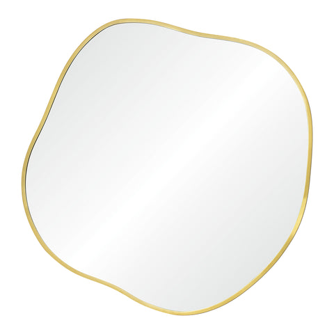 Nucleus Satin Brass Modern Wall Mirror -3