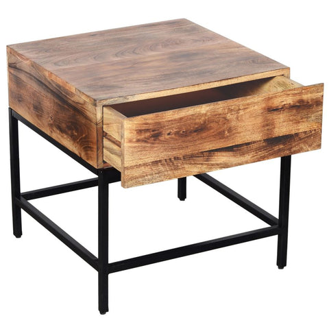 Ojas Natural Mango Wood End Table-1