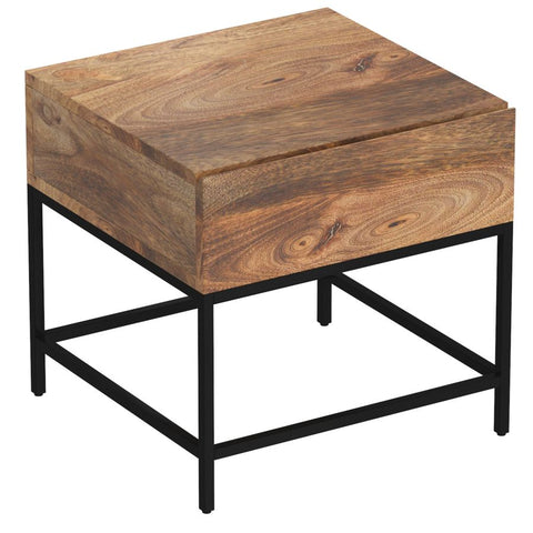Ojas Natural Mango Wood End Table-2