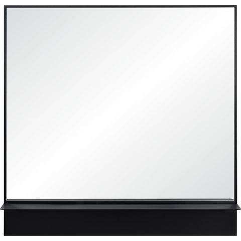 Otavi Black Modern Wall Mirror with Shelf -2