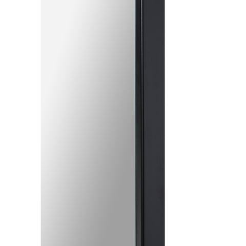 Otavi Black Modern Wall Mirror with Shelf -3