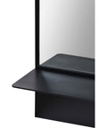 Otavi Black Modern Wall Mirror with Shelf -4