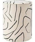 Rachelle Cream Printed Cotton Stool-1