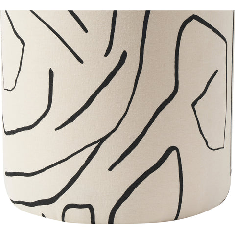Rachelle Cream Printed Cotton Stool-2