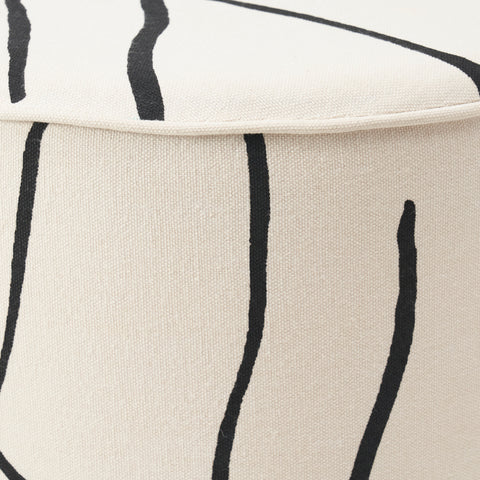 Rachelle Cream Printed Cotton Stool-3