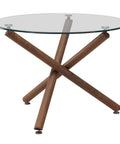 Rocca Walnut Glass Round Dining Table-1