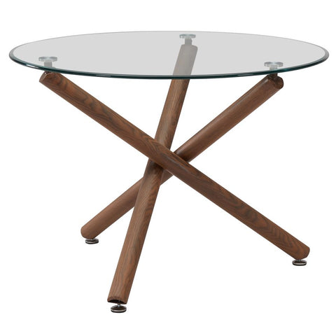 Rocca Walnut Glass Round Dining Table-1