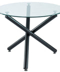 Suzette Black Glass Round Dining Table-1