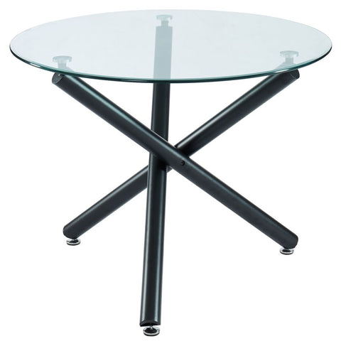 Suzette Black Glass Round Dining Table-1