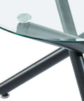 Suzette Black Glass Round Dining Table-2