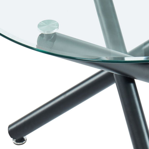 Suzette Black Glass Round Dining Table-2