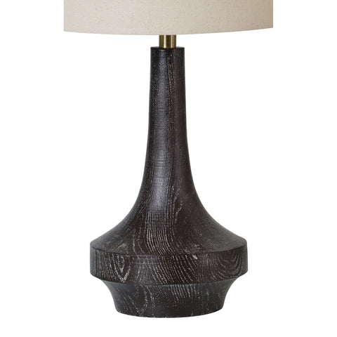 Truro Dark Brown Wood-Look Table Lamp-1