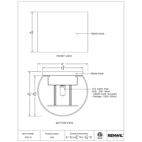 Lark- Renwil Wall Sconce