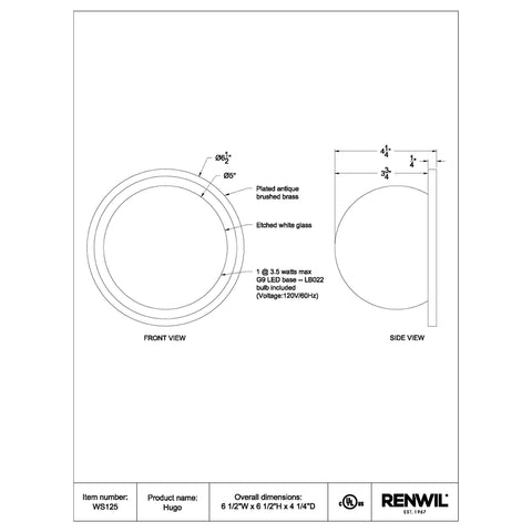 Hugo - Wall Sconce Renwil