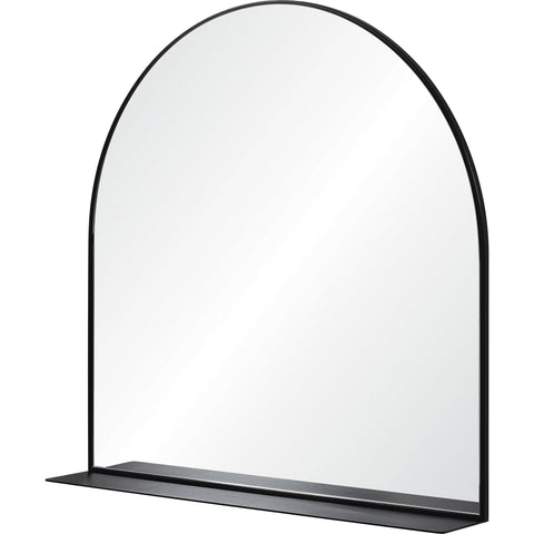 Wearstley Black Modern Wall Mirror with Shelf -1