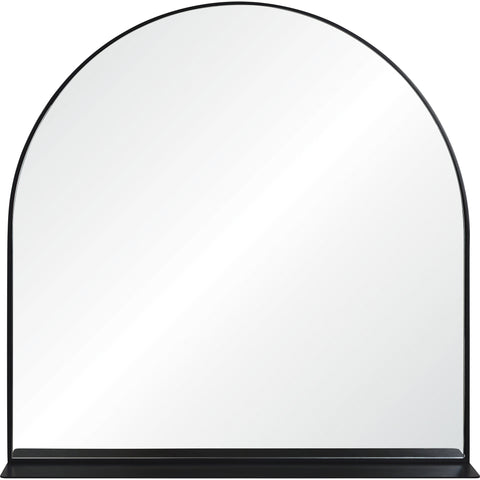 Wearstley Black Modern Wall Mirror with Shelf -2