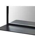 Wearstley Black Modern Wall Mirror with Shelf -3