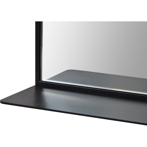 Wearstley Black Modern Wall Mirror with Shelf -3